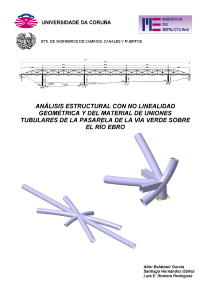 Análisis estructural con no linealidad geométrica y del material de uniones tubulares de la pasarela de la vía verde sobre el río Ebro