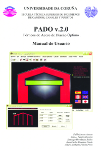 PADO v.2.0 (Pórticos de Acero de Diseño Óptimo). Manual de Usuario